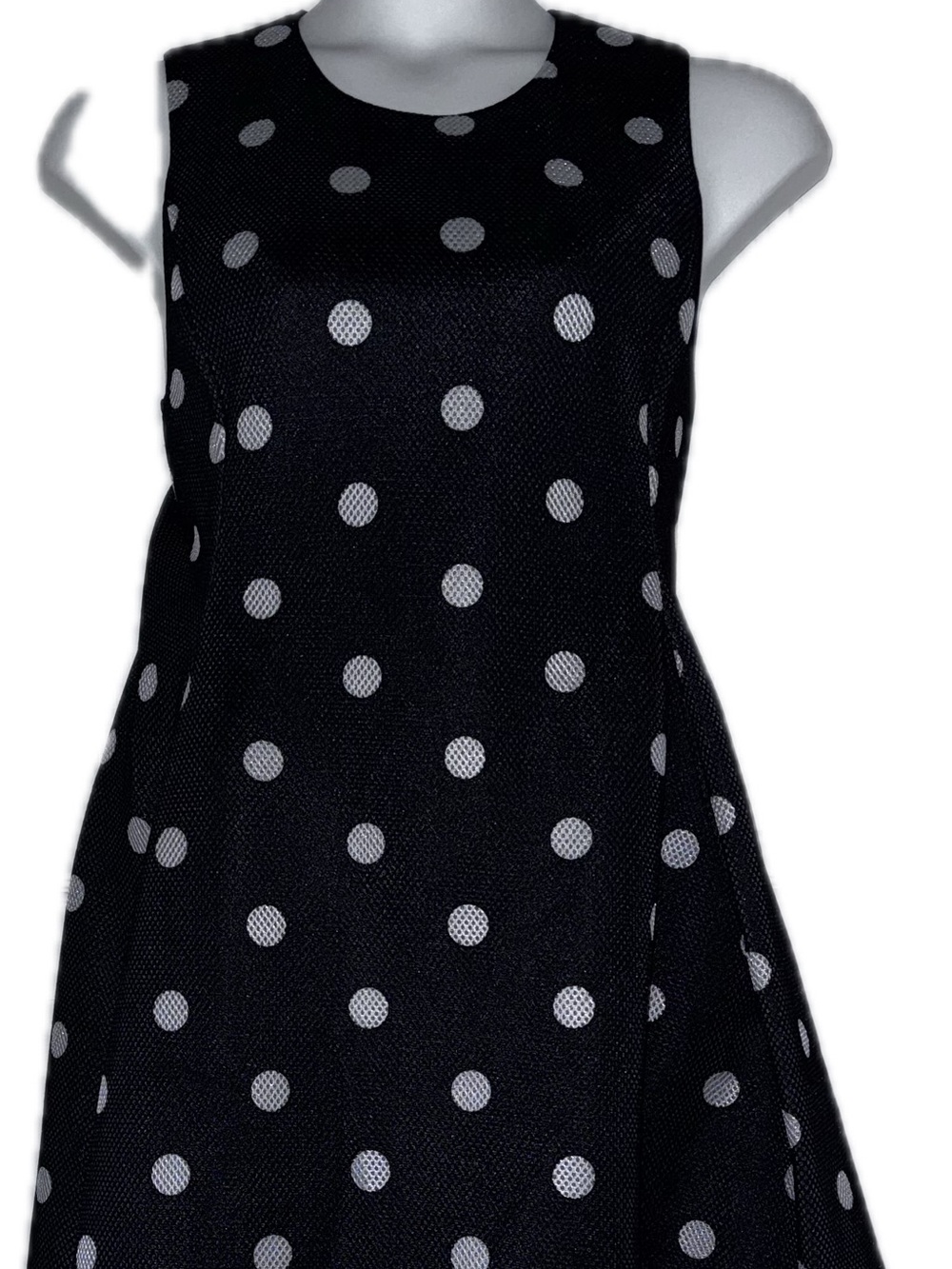 DKNY Black and White Polka Dot Shift Dress